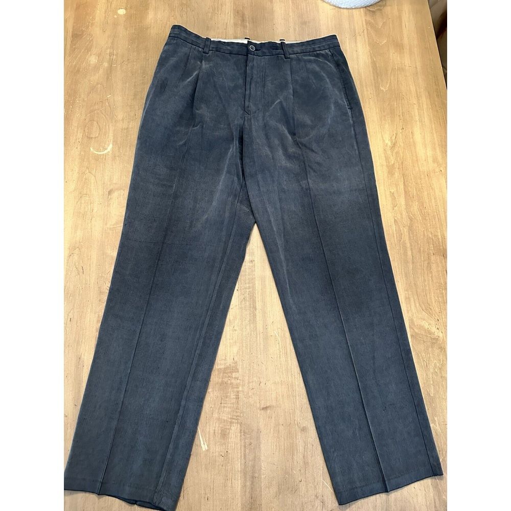 Tommy Bahama Black‎ Pants Mens 36x32 Silk Rayon Blend Pleated Relaxed